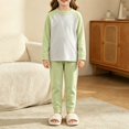 thumbnail image 6 of YunPes Unisex Kids Spring Fall Outfits Contrast Raglan Long Sleeve Pullovers & Pants Kids Soft Cozy Loungewear Set 2pcs, 6 of 6
