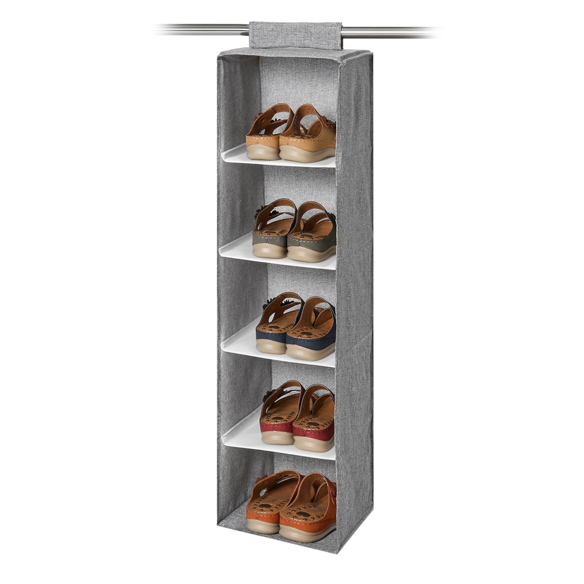 5Shelf Hanging Shoe Organizer, Foldable Hanging Closet Organizers