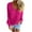 Hot Pink, variant on Womens' Fashion Sweaters Solid Color Knitted Long Sleeved V Neck Fall/Winter Light Blue Oversized Sweater (M)