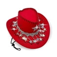 thumbnail image 5 of ibiyuan Sun Hats For Women Foldable,Western Cowboy Hat With Finish And Star Fringe Design For Country Parties Events And Themed Celebrations, 5 of 5