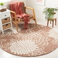 thumbnail image 2 of SAFAVIEH Jardin Clara Floral Wool Area Rug, Brown/Ivory, 6' x 6' Round, 2 of 8