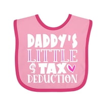 Inktastic Daddy's Little Tax Deduction Pink Hearts Boys or Girls Baby Bib