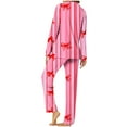 thumbnail image 4 of Aueoeo Womens 2 Piece Set Long Sleeve Loungewear Set Graphic Printed Jogger Set Pjs Set Trendy Matching Set, 4 of 5