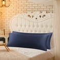 thumbnail image 2 of PiccoCasa 2 Pack Satin Body Long Pillowcases, Jumbo Navy, 2 of 8