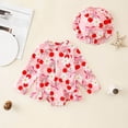 thumbnail image 5 of newwalpole Kids Girls Rash Guard Long Sleeve One Piece Swimsuits Zipper Bathing Suits UPF 50+ Tropical Plant Flowers with Hat Red for Size 6-12 Months, 5 of 9