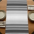 thumbnail image 5 of Gray Vertical Stripes 48 Inch Table Runner, Retro Simple Neutral Abstract Lines Farmhouse Dresser Scarf Cotton & Linen Tablerunner for Dining/Kitchen Island/Holiday Party Décor 13" x 48", 5 of 9