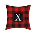 thumbnail image 1 of Clearance! SDJMa Red and Black Buffalo Check Plaid Pillow Cover Farmhouse Home Decor Square Letter Monogram Throw Cushion Case for Car Couch Sofa 18 x 18 Inch Linen Pillowcase, 1 of 9