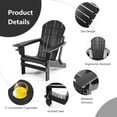 thumbnail image 4 of Gymax 2PCS Folding Adirondack Chair HDPE Patio Lounge Chair w/ Retractable Ottoman Black, 4 of 6
