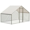 thumbnail image 7 of Spacious Metal Chicken Coop with Waterproof Cover – 9.8'x6.5'x6.5' Outdoor Walk-in Chicken Run for Hens, Ducks, and Rabbits – Durable Poultry Cage for Backyard or Farm Use, 7 of 7
