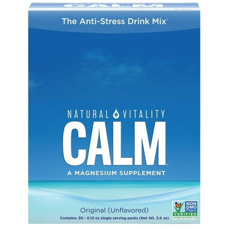 Natural Vitality Calm Magnesium Powder, Unflavored, 30 Packets