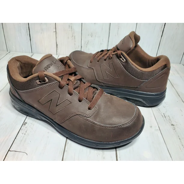 New Balance 813 Brown Leather Walking Shoes Lace Up Low Top Mens Size 7.5 2E
