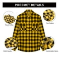 thumbnail image 4 of FastRockee Mens Flannel Shirt Long Sleeve Plaid Shirts for Men Button Down Shirts Soft 100% Cotton Casual Regular Fit Yellow Small, 4 of 6