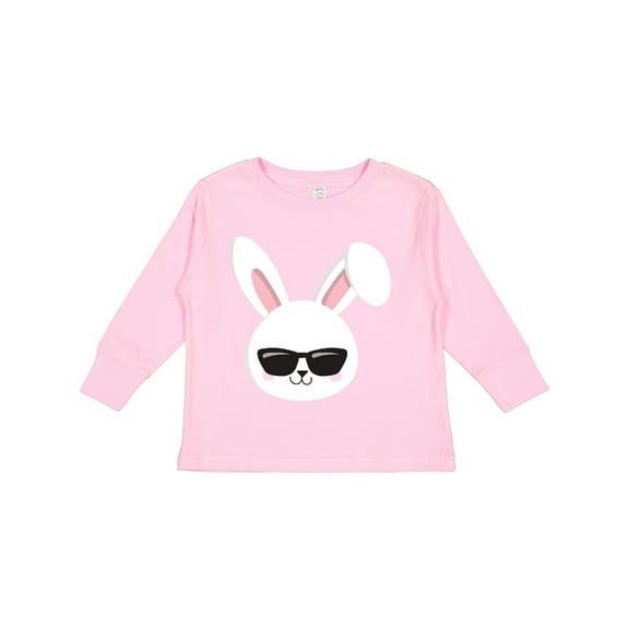 Inktastic Cute Bunny, White Bunny, Bunny Wearing Sunglasses Boys or Girls Long Sleeve Toddler T-Shirt