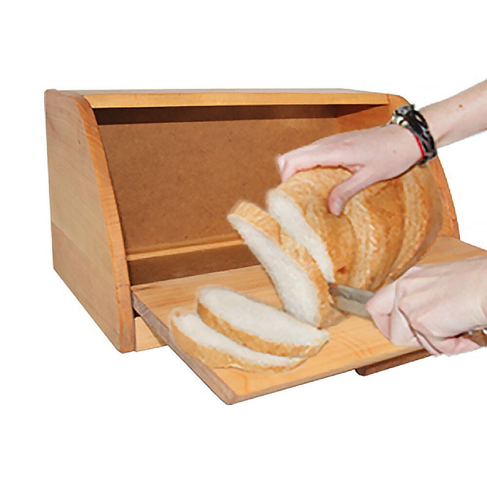Wooden Bread Box with Cutting Board