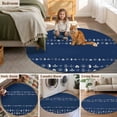 thumbnail image 5 of Rustic Botanical Round Area Rug 8Ft Washable Large Circle Rugs for Living Room Dorm, Japanese Herb on Navy Blue Simple Art Non-Slip Carpet Floor Mats Indoor Outdoor Carpet Runner Aesthetic Home Decor, 5 of 8