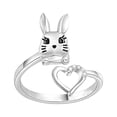 thumbnail image 1 of Hearth & Gear Rabbit Ring Encrusted Opening Adjustable Cartoon Cute Lady Ring No Rings Cute Small Rings Ring Packs for Men Mens Rings Rose Rings for Teen Girls Open Heart Ring Cute Adjustable Rings, 1 of 7