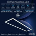 thumbnail image 7 of Luxrite 1x4 FT Edge-Lit Frame LED Panel Lights, 5CCT 3000K-6500K, 2600/3900/5200LM, 0-10V Dimmable, Damp Rated 4 Pack, 7 of 7