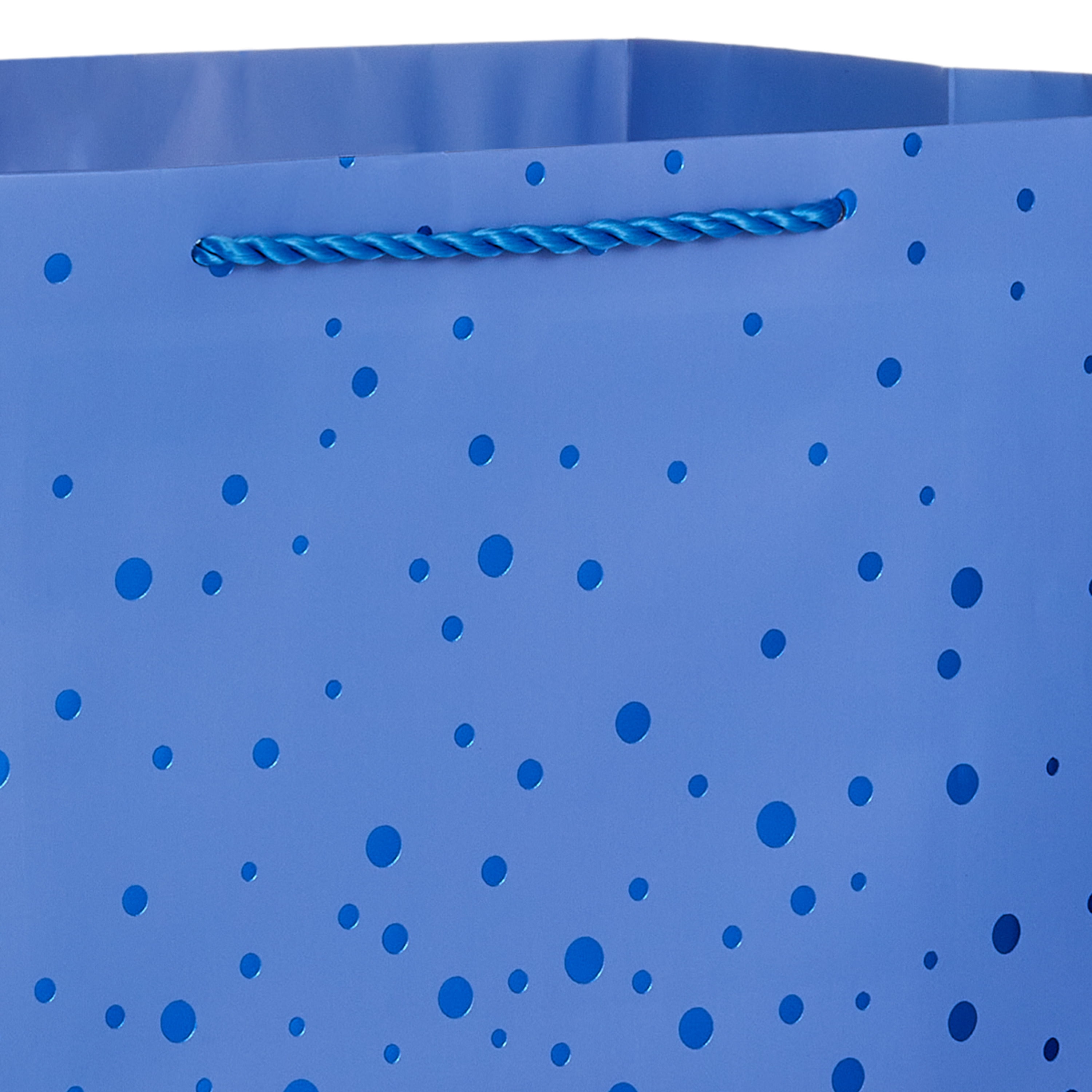 Hallmark Extra-Deep Gift Bag (Blue with Cascading Blue Foil Dots)