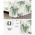 thumbnail image 3 of Green Floral Bed Skirt Vintage Flowers Bed Skirts King Size 18 Inch Drop, Wrap Around Dust Ruffle&nbsp;Bedskirt with Adjustable Elastic Belt for Queen Size Beds, 3 of 7