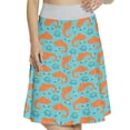 thumbnail image 1 of Women's Asian Japanese Koi Fish on Teal A-line Printed Skirt Casual Wear, M, Burnt Orange Teal, by Ambesonne, 1 of 1