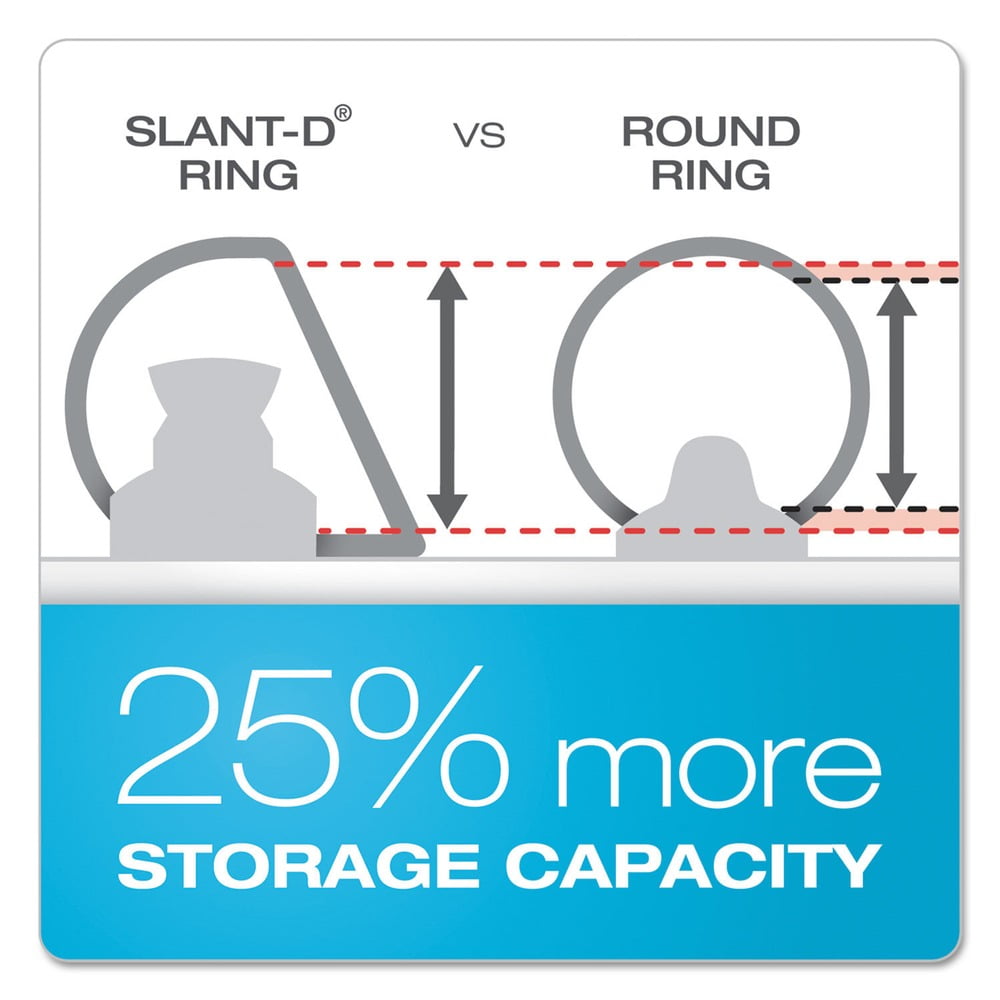 Cardinal® Slant-D® Ring 11" x 17" Tabloid ClearVue™ Binders, 1 1/2" Rings, 63% Recycled, White