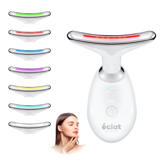 Éclat Facial Massager for Lymphatic Drainage Face, Neck & Body Tool for Skin Care, Heated Electric Beauty Device for Wrinkles, Fine Lines, Puffy Skin, Lifting, Firming, Sculpting with 7 Light Therapy
