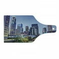 thumbnail image 1 of City Cutting Board, Los Angles California Skyline Urban USA Cityscape Skyscrapers Highway Avenue Trees, Tempered Glass Cutting and Serving Board, Wine Bottle Shape, Multicolor, by Ambesonne, 1 of 1