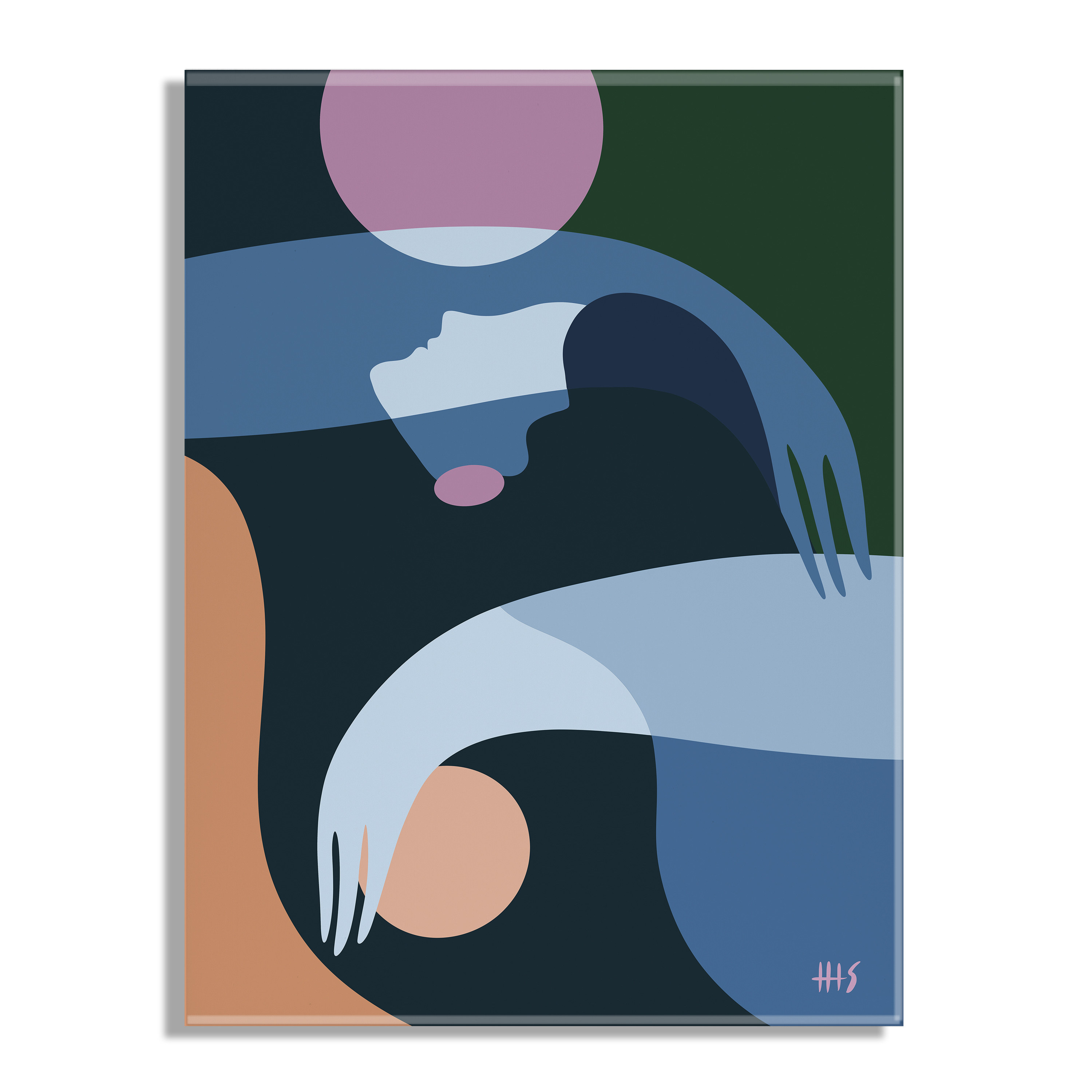 Kate and Laurel x Maggie Stephenson Collaboration, Self Love No 2 Floating Acrylic Art, 23x31, Colorful Abstract Art for Wall
