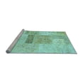 thumbnail image 2 of Ahgly Company Machine Washable Indoor Rectangle Patchwork Light Blue Transitional Area Rugs, 7' x 9', 2 of 4
