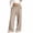 Khaki, variant on StSilkitty Palazzo Casual Pants for Girls Solid Color High Waist Elastic Flowy Wide Leg Pants with Pockets Lightweight Soft Trousers