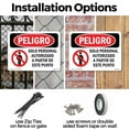 thumbnail image 3 of Authorized Personnel Only Spanish OSHA Danger Aluminum Sign 18 Inch x 12 Inch - 5 Pack, 3 of 8
