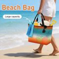 thumbnail image 3 of Teal Burnt Orange Ombre Beach Bag for Women, Large Breathable Mesh Beach Tote Bag, Contemporary Gradient Abstract Art Sandproof Lightweight Travel Bags for Vacation Picnic Swimming Pool, 3 of 9