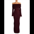 thumbnail image 1 of Vestido Tipo Suéter Ajustado con Hombros Descubiertos para Mujer, Vestido Formal de Larga, Elegante, para Fiesta en Club o Discoteca. Marrón Rojizo M, 1 of 7