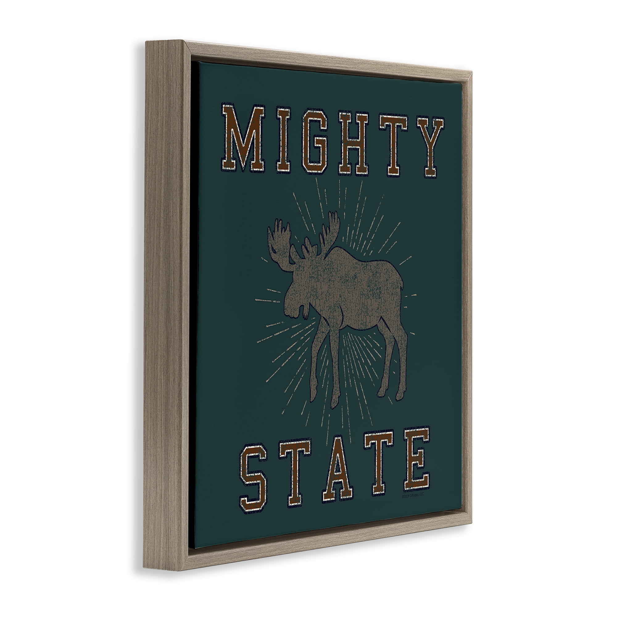 Stupell Industries Mighty Moose State Animals Painting Brown Floater Framed Canvas Art Print Wall Art, 25 x 25