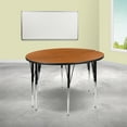 thumbnail image 2 of Flash Furniture Emmy 2 Piece 47.5" Circle Wave Flexible Oak Thermal Laminate Activity Table Set - Standard Height Adjustable Legs, 2 of 11