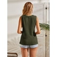 thumbnail image 4 of Sherrylily Women Tank Tops V Neck Waffle Knit Summer Sleeveless Loose Tee Shirts, 4 of 5