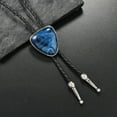 thumbnail image 5 of Stylish Triangular Stone Bolotie Shirt Vest Accessory Braided Leather Rope Adjustable Necktie Jewelry Pendant Necklace, 5 of 9