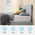 thumbnail image 6 of King Size Platform Bed Frame with Lift Up Hydraulic Large Storage, Upholstered Bed Frame with Tufted Button Headboard& Storage for Bedroom, Easy Assembly, Light Gray, 6 of 8