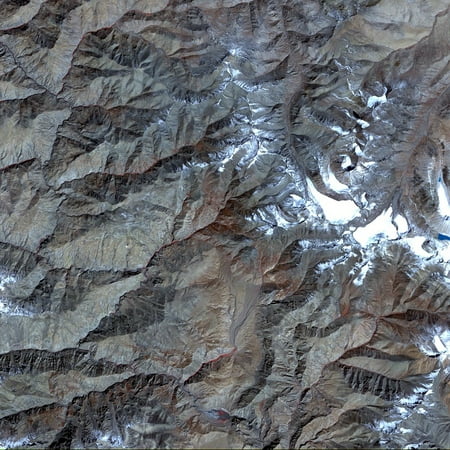 LAMINATED POSTER Map Aerial View Satellite Photo Tibet Land Atlas Poster Print 24 x