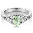 thumbnail image 2 of Gem Stone King 1.00 Ct Oval Green Prasiolite 925 Sterling Silver Ring, 2 of 4