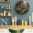 thumbnail image 7 of Wall Clock 14 Inch Fall Forest Rustic Deer Round Silent Decorative Wall Clocks Battery Operated for Living Room Bedroom Kitchen Classroom Decor, Nature Creeks Rock,Large, 7 of 7