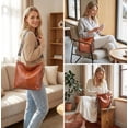 thumbnail image 6 of WANDF Hobo Bag for Women,Chic PU Leather Shoulder Bags with Wide Strap,Retro Commuter Bag with Coin Purse for Ladies,Crossbody Tote Bag Handbag for Work,Shopping,Travel(Brown), 6 of 10