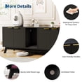 thumbnail image 5 of 59" Double-Room Cat Litter Box Enclosure, Large Hidden Litter Box Furniture – Modern Wooden Cat House with Litter Mat – TV Stand Side Table, 5 of 8