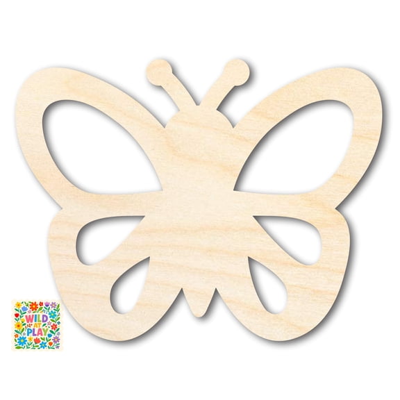 Unfinished Wood Simple Butterfly Shape | Wild at Play | DIY Craft Cutout 4" / 1/4"