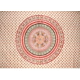 thumbnail image 2 of Indian Print Mandala Rectangle Cotton tablecloth 96" x 64" Red, 2 of 2