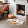 thumbnail image 4 of Fall Door Mat Indoor Entrance Orange Pumpkin Floor Mat Thanksgiving Welcome Matt Outdoor Rugs Non-Slip Absorbent White Pumpkin Orange Leaves Doormat for Bathroom Kitchen Front Door 32x20 Inch, 4 of 6