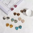 thumbnail image 6 of Abalone Shell Heart Drop Earrings Snakeskin Leather Hearts Women Dangle Jewelry, 6 of 8