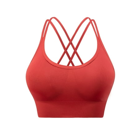 

High Impact Sports Bras for Women Underwear Comfort Adjustable Criss-Cross Shapewear Plus Size Push Up Sports Bra Running Wirefree Padded Seamless Yoga Bras Workout Clothes for Women