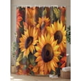 thumbnail image 4 of Sunflower Extra Long Shower Curtain Set, Waterproof Shower Curtains for Bathroom, Spring Summer Floral Watercolor Botanical Washable Fabric Cloth Bath Curtain for Bathtub with Hooks 72x96 Inches, 4 of 6