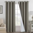 thumbnail image 1 of Cortinas Blackout, Drapeadas con Aislamiento Térmico y Ojal Superior, 100% poliéster con Textura de Lino, Capa Trasera con Revestimiento Claro, 2 Paneles de 132 x 213cm c/u (Gris LT), 1 of 7